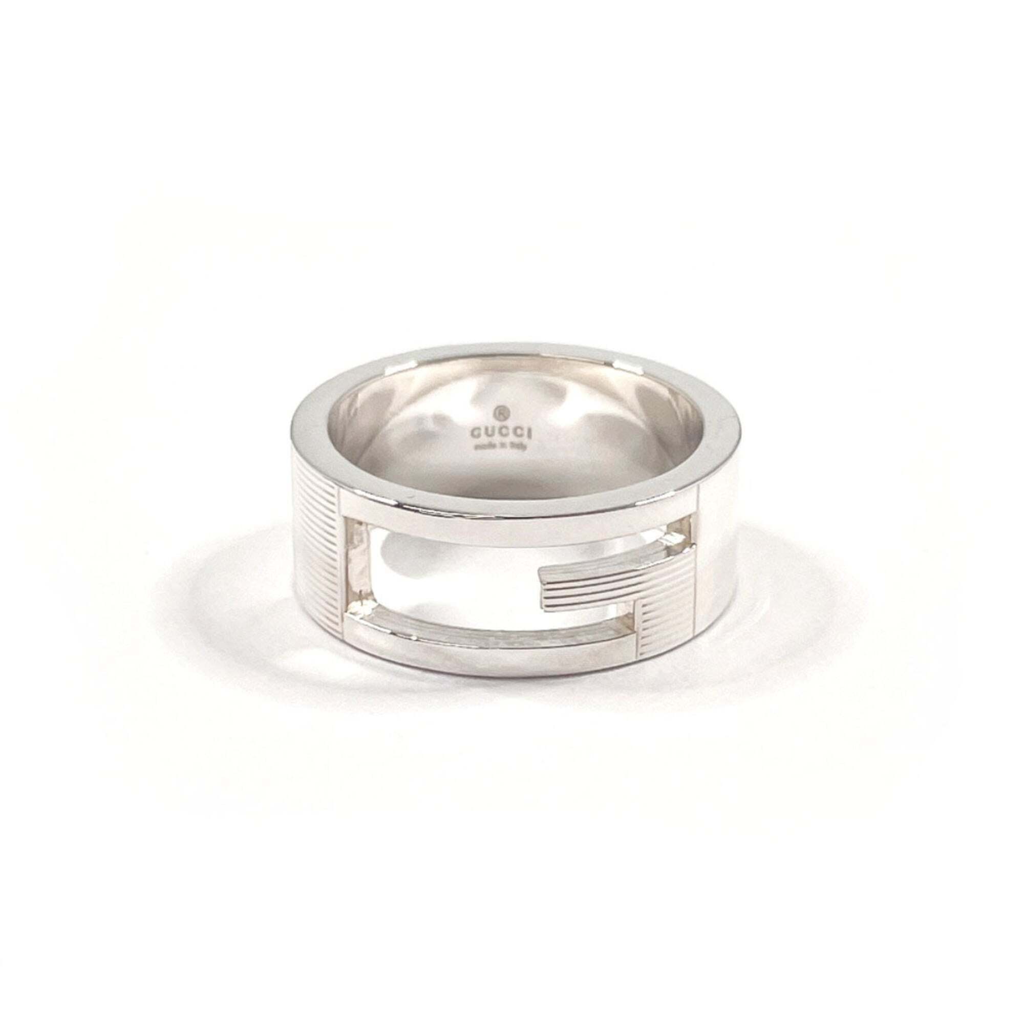 Gucci Branded Cutout G Ring, Sterling Silver 925, 13.5cm, Unisex